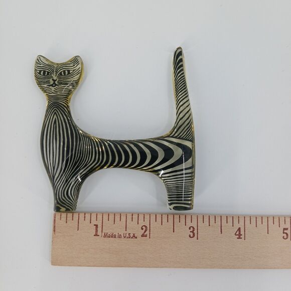 Vintage MCM Abraham Palatnik Brazil Lucite Cat Sculpture Mid Century Figurine - Picture 3 of 4